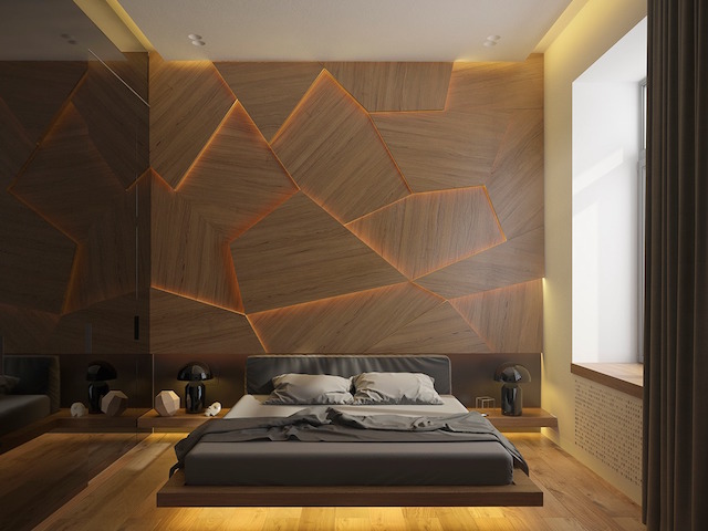 Bedroom Lighting Ideas – Contemporary Mood_6_bedroom-accent-wall-with-unique-lighting